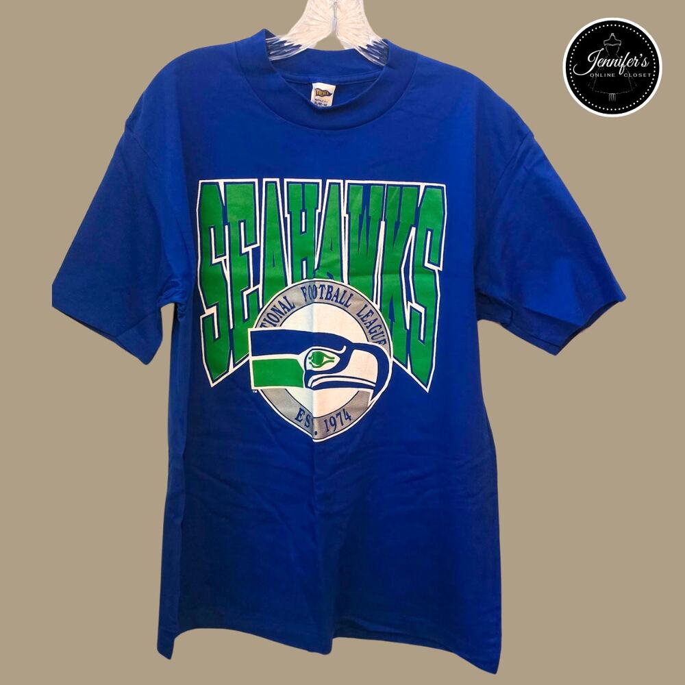 Trench RARE Vintage 90's NFL Seattle Seahawks Cotton T-Shirt Size XL (46-48)